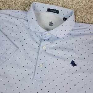 Turtleson Mens XL Blue AOP Performance Stretch Golf Polo Short Sleeve